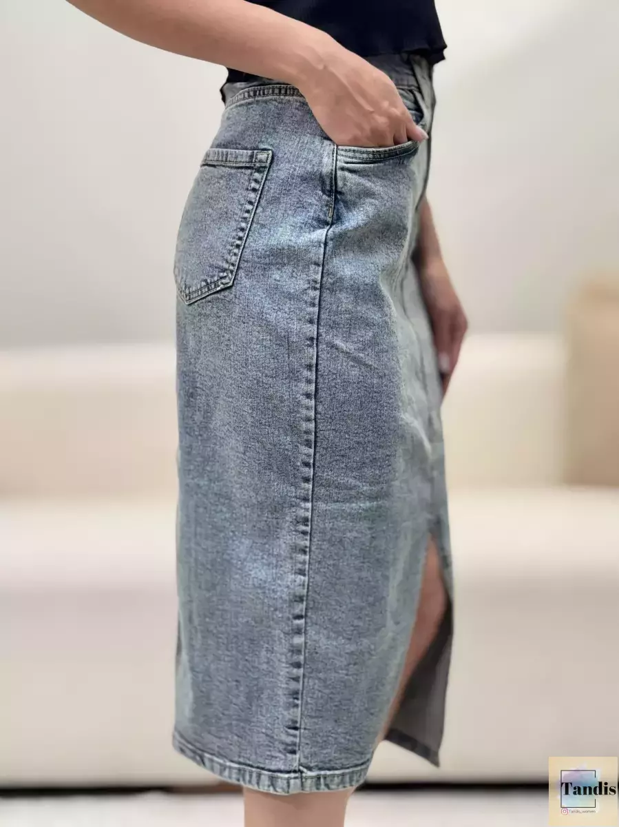 دامن جین دو جیب