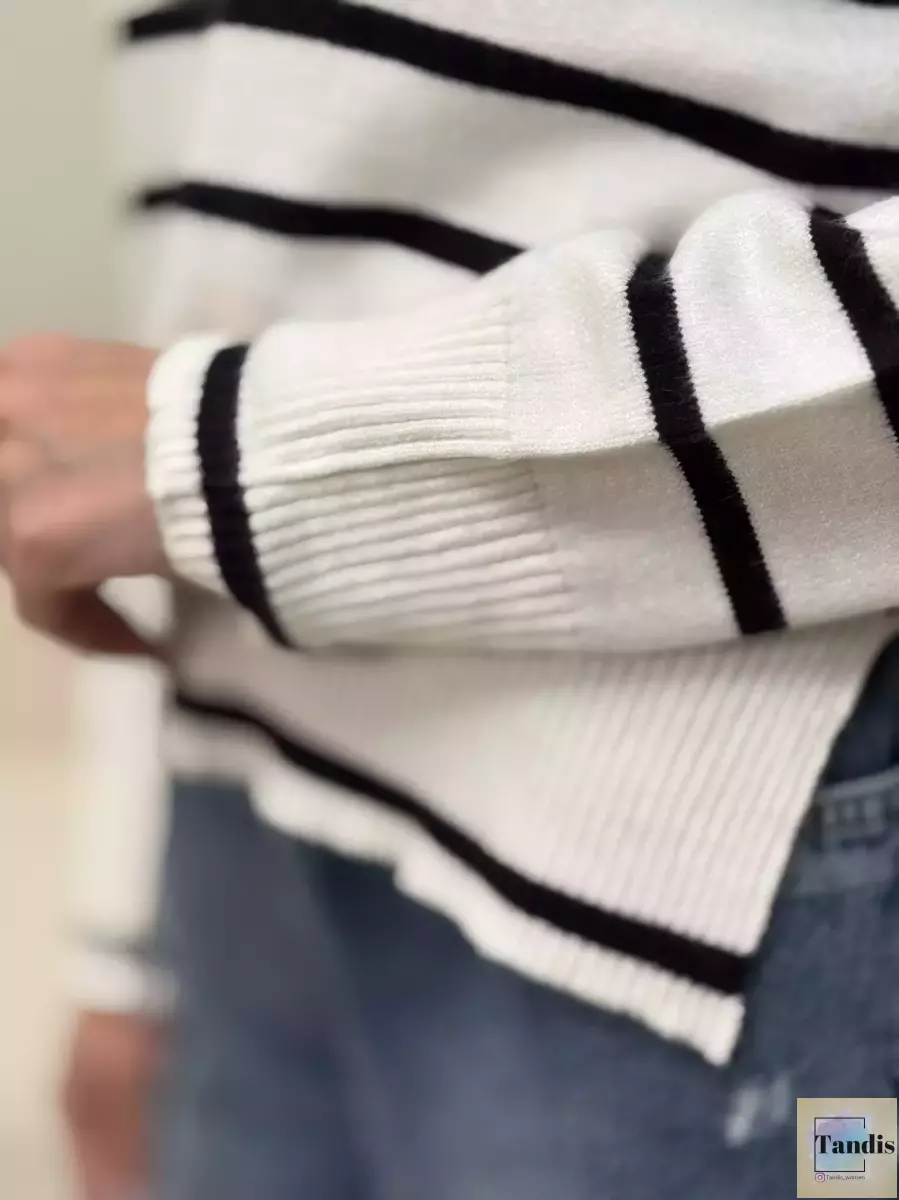 سویشرت نیم زیر راه راه