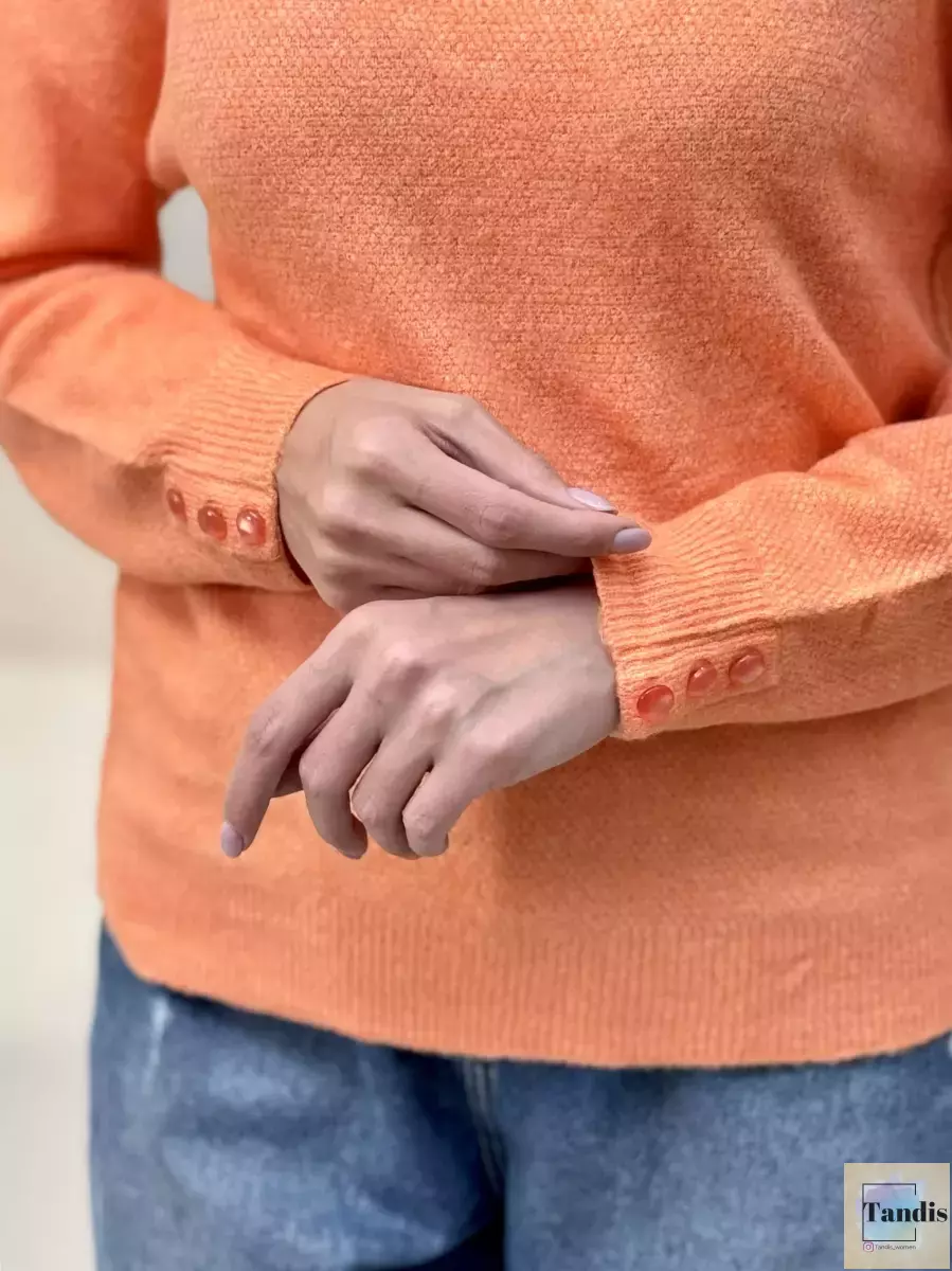 بافت آستین دکمه زرد و نارنجی