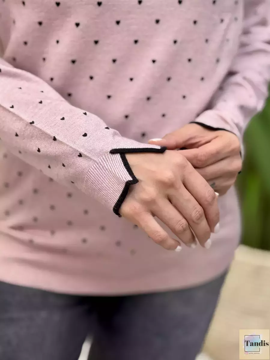 بافت طرح قلب آستین بلند