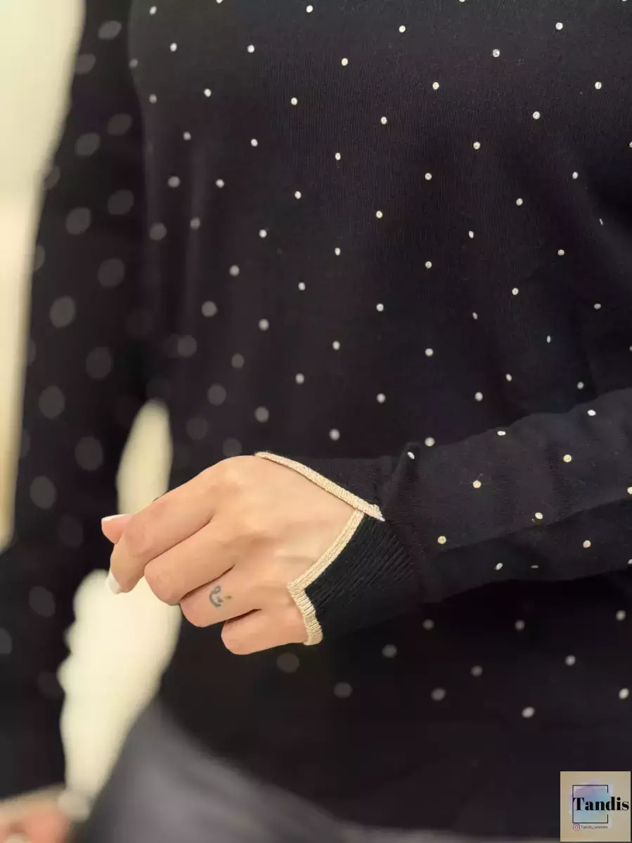 بافت خال دار آستین بلند