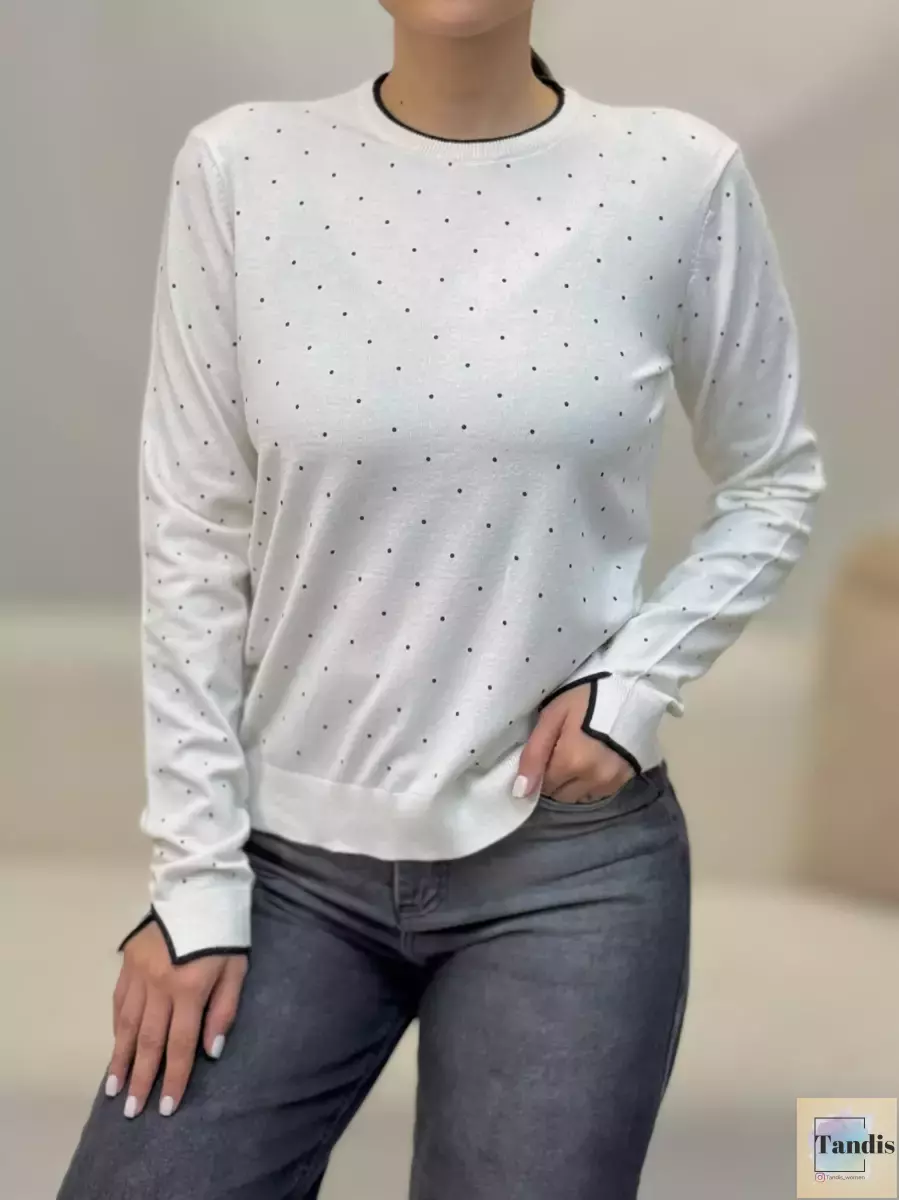 بافت خال دار آستین بلند