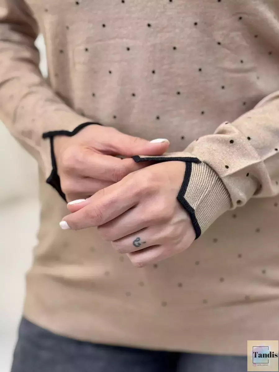 بافت خال دار آستین بلند