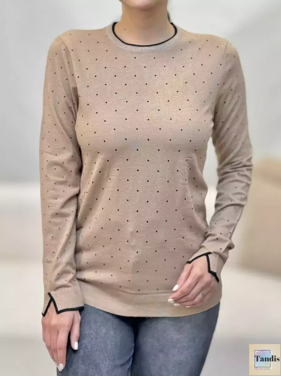 بافت خال دار آستین بلند