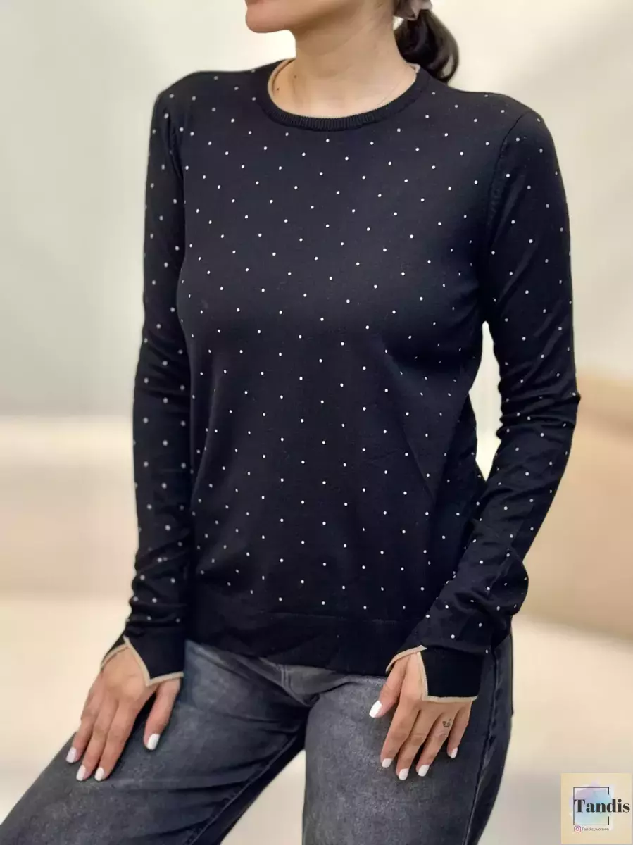 بافت خال دار آستین بلند