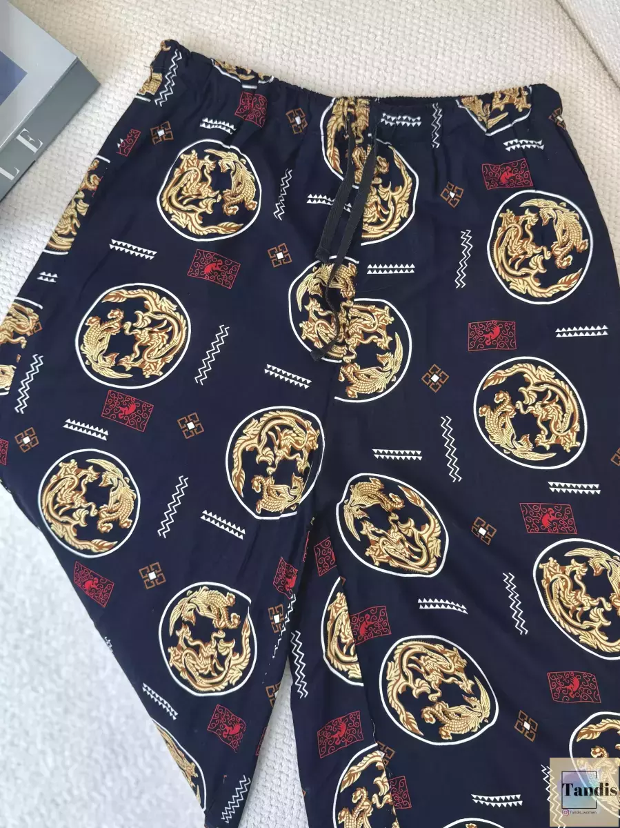 شلوار طرح اژدها (مشکی-سرمه ای)