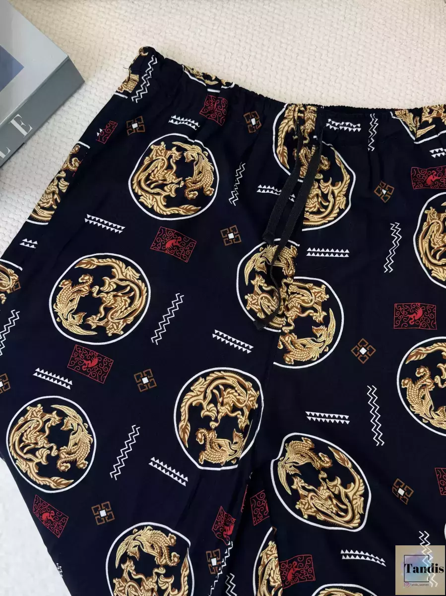 شلوار طرح اژدها (مشکی-سرمه ای)