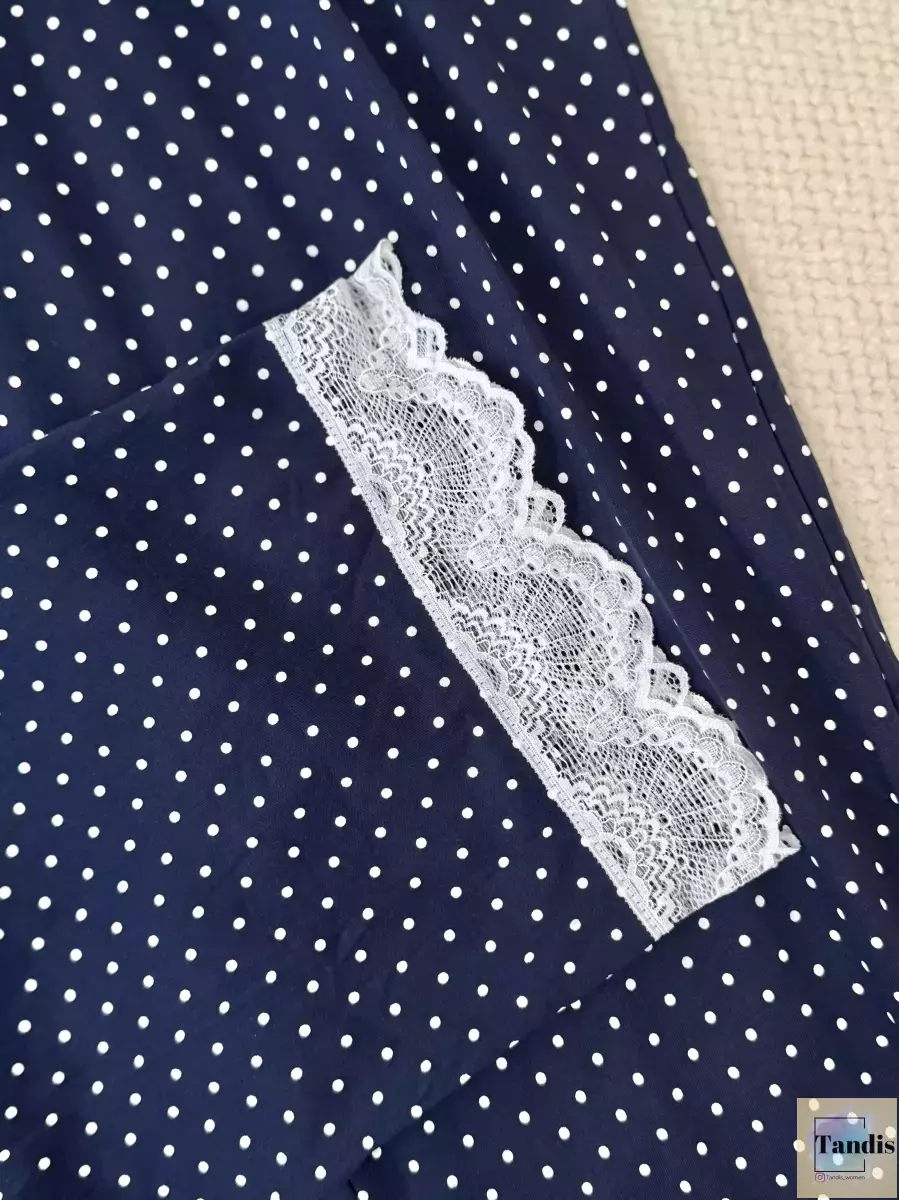 شلوار راحتی خال خالی سرمه ای