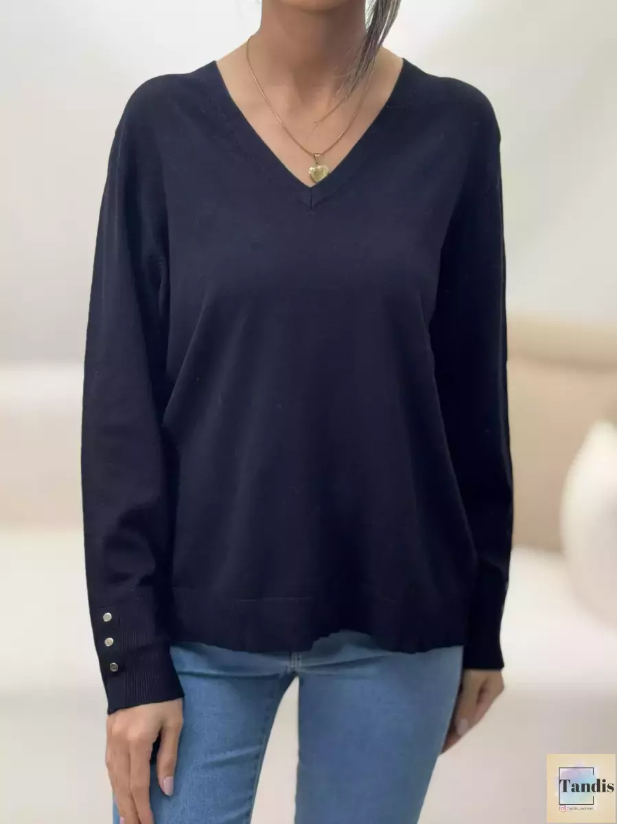 بافت یقه هفت آستین دکمه