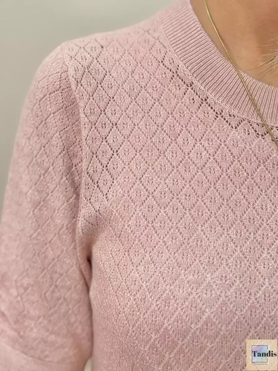 بافت آستین کوتاه گلبهی