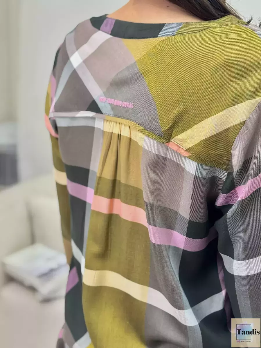 شومیز چهارخانه سبز