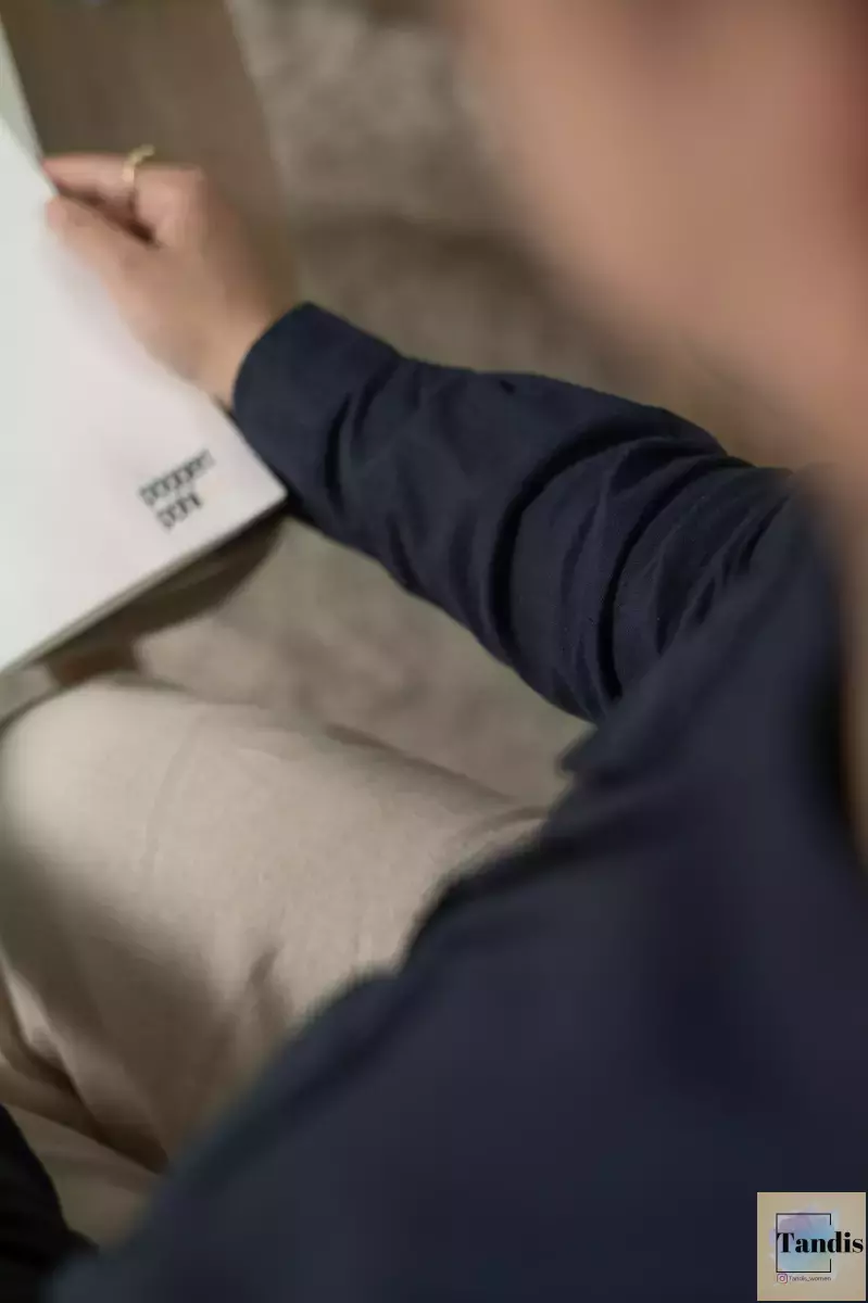 شومیز لینن دوجیب سیسیل(سرمه ای-مشکی)