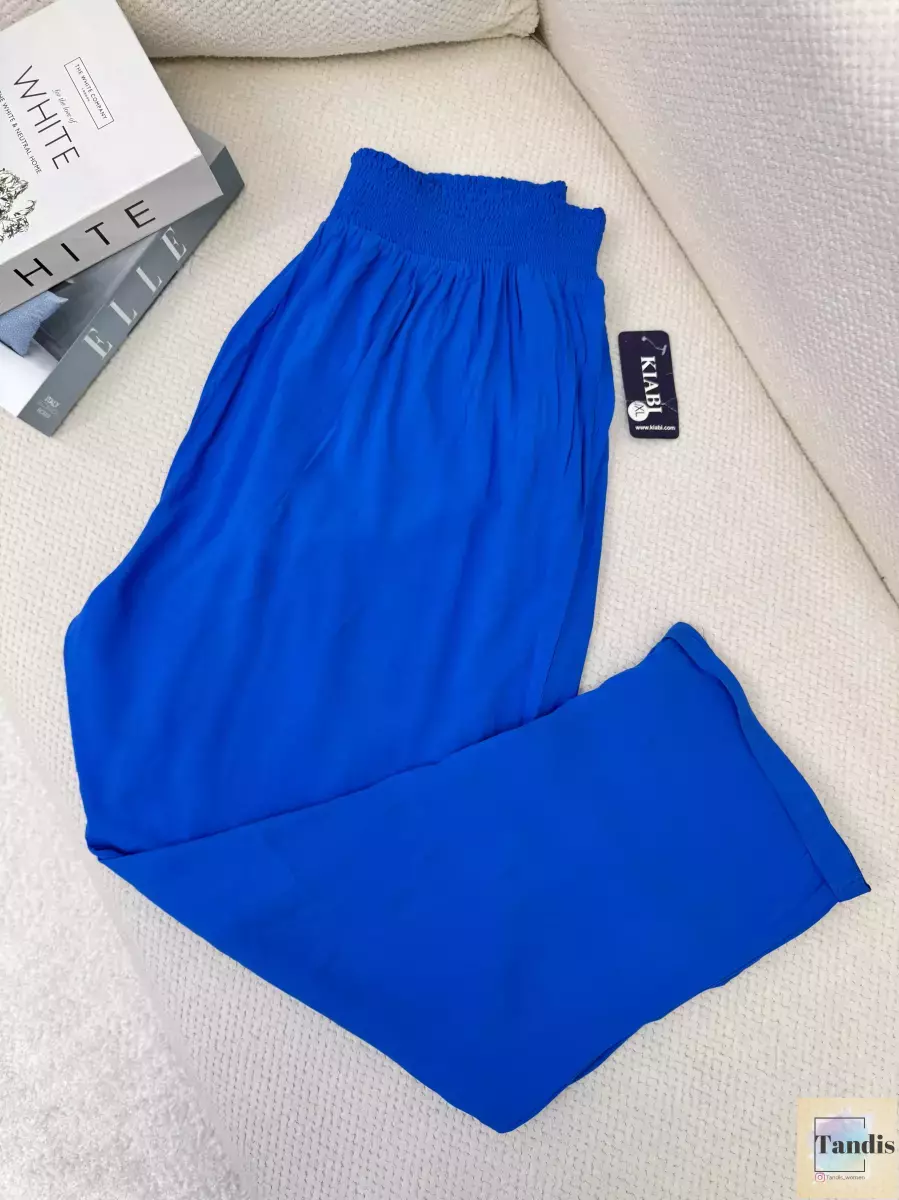 شلوار نخی کمر کشی ساده