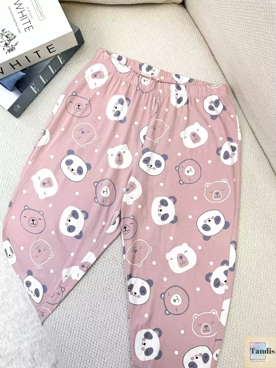شلوار صورتی  طرح پاندا