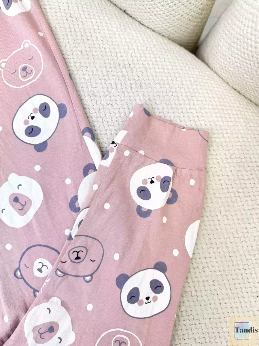 شلوار صورتی  طرح پاندا