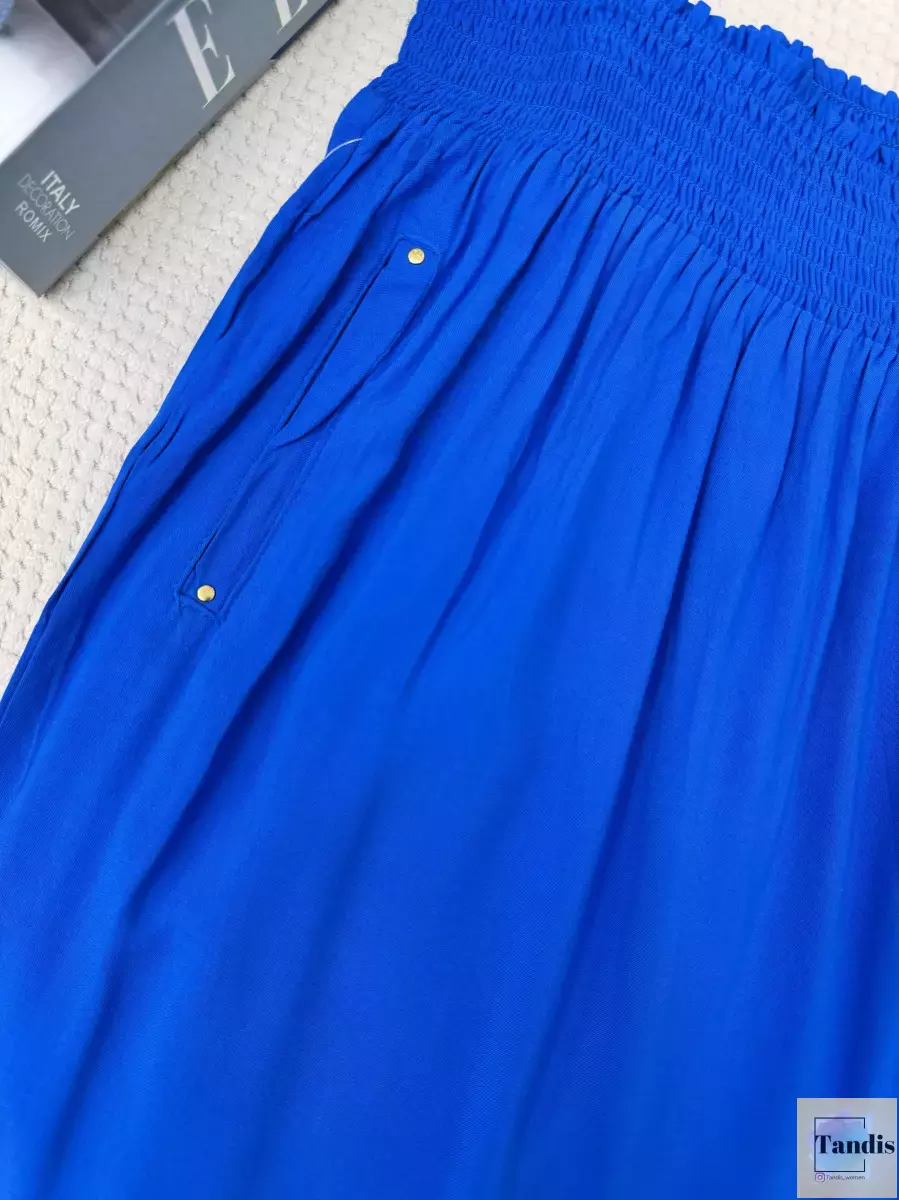 شلوار نخی کمر کشی ساده