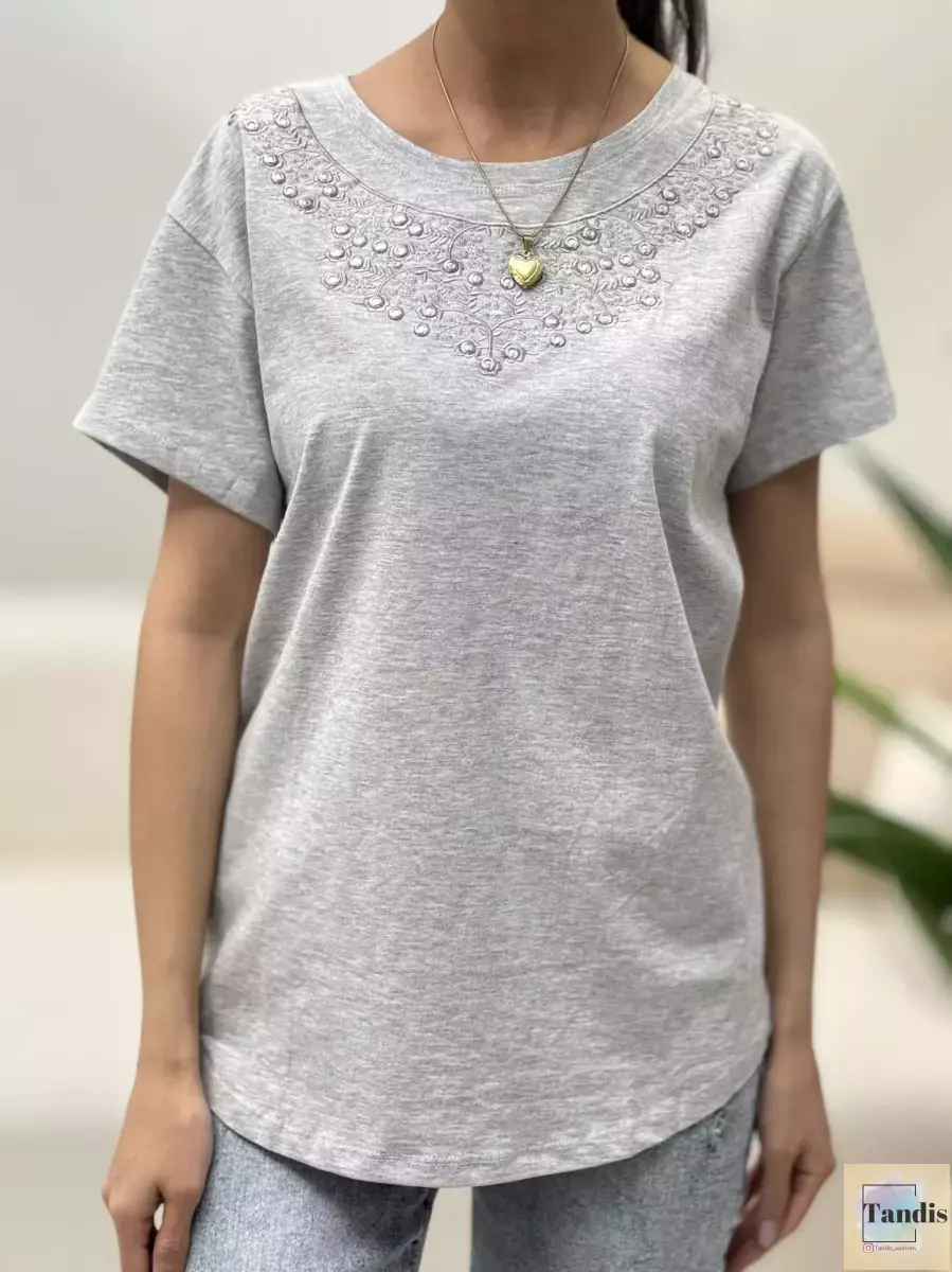 تیشرت یقه آینه کاری (چندرنگ)