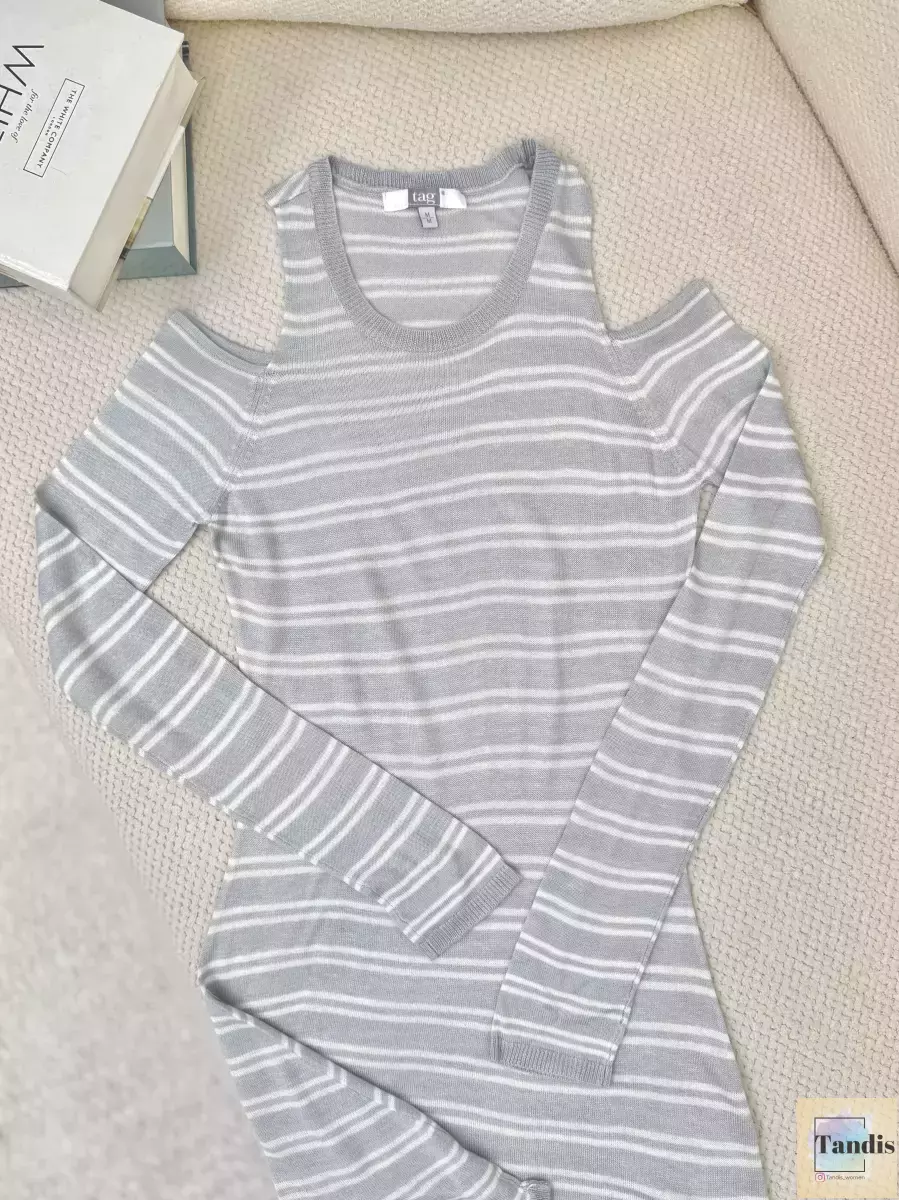 تونیک بافت راه راه طوسی