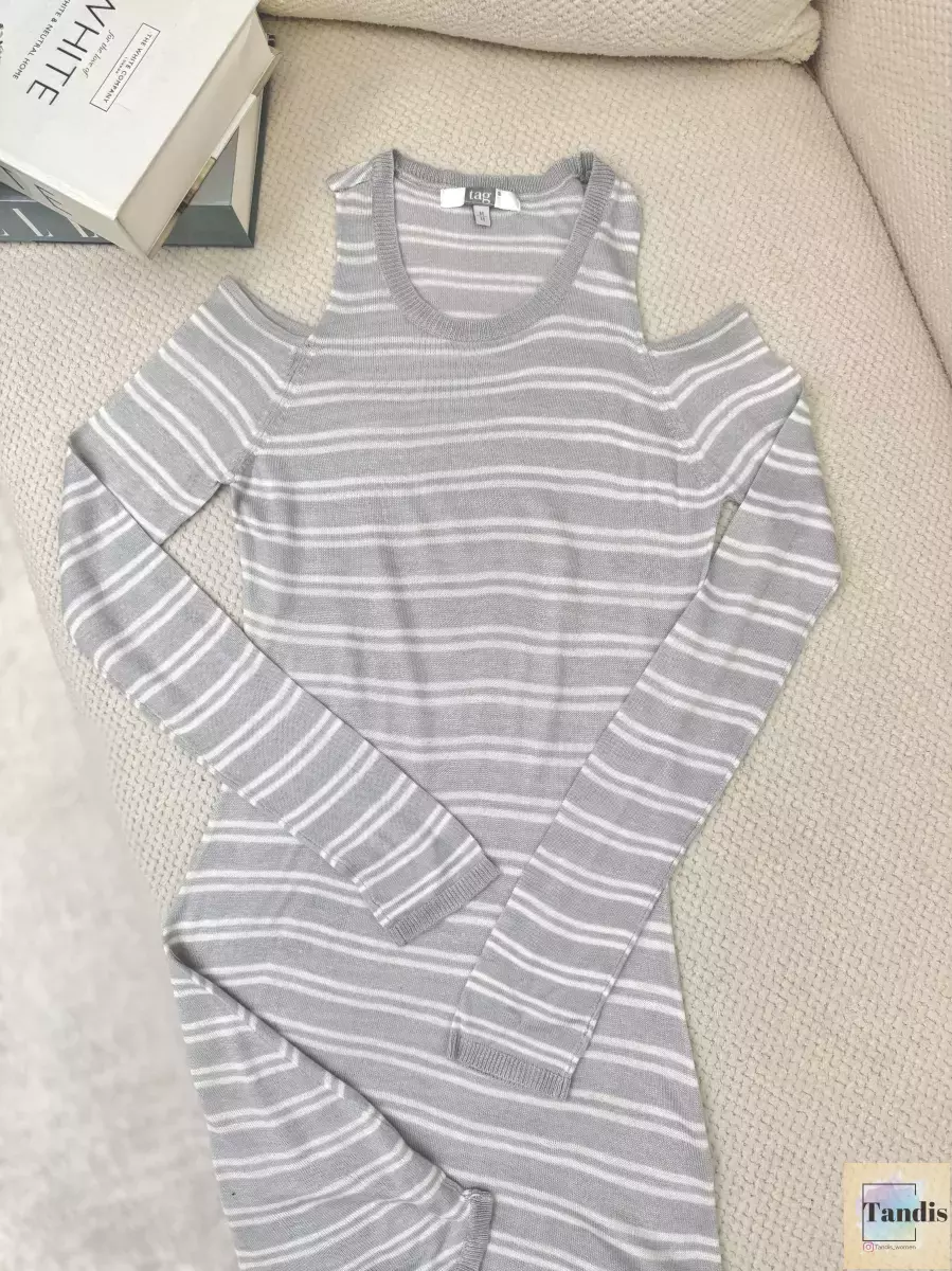 تونیک بافت راه راه طوسی