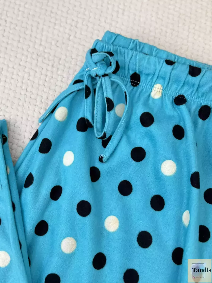 شلوار راحتی آبی خالدار تدی