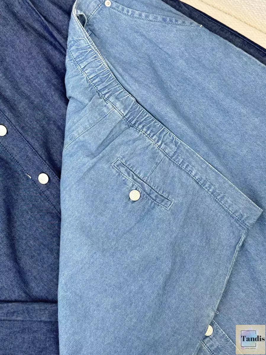 دامن جین جلو دکمه