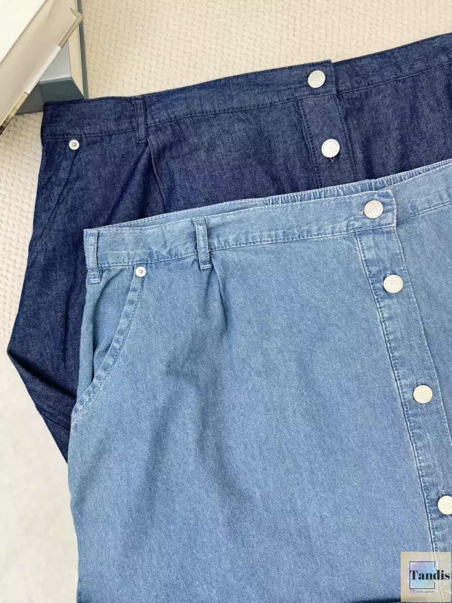 دامن جین جلو دکمه