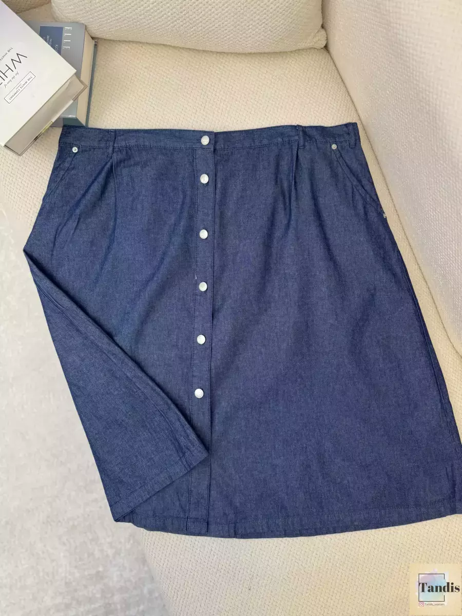 دامن جین جلو دکمه