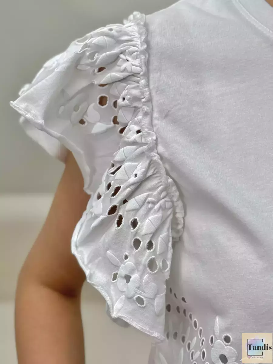 تیشرت خامه دوزی سفید