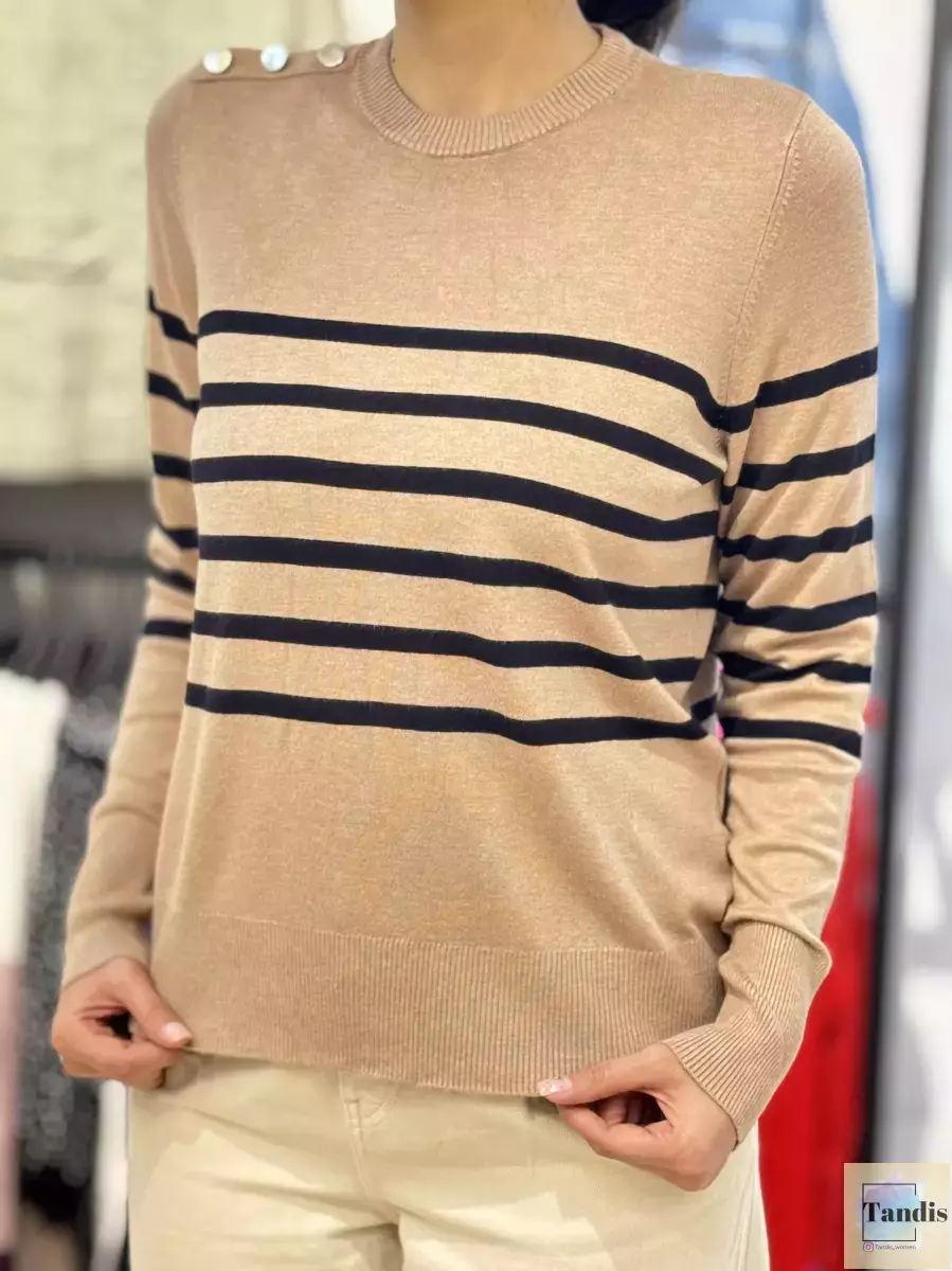 بافت سبز راه راه(سرشانه دکمه)