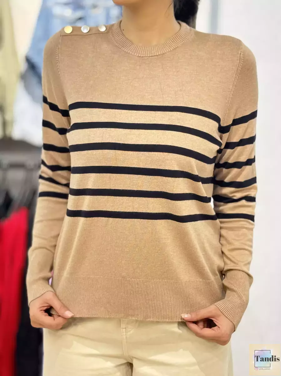 بافت سبز راه راه(سرشانه دکمه)