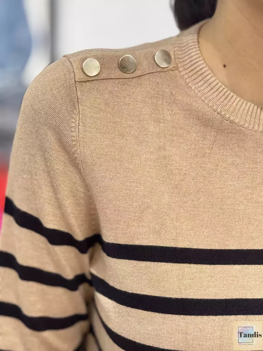 بافت سبز راه راه(سرشانه دکمه)