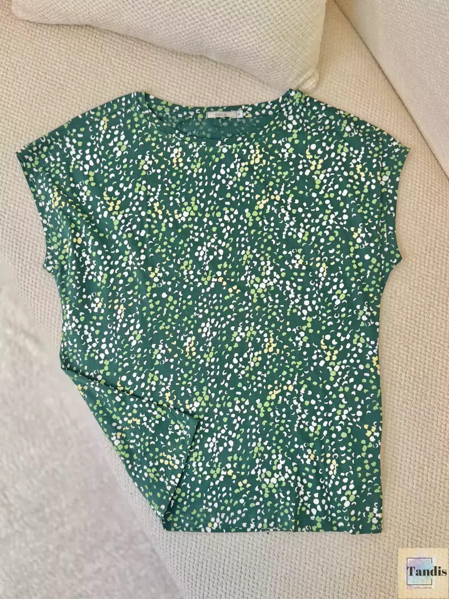 تیشرت خال دار سبز و سرمه ای سیسیل