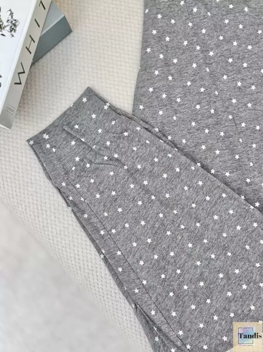 شلوارارحتی طوسی طرح ستاره