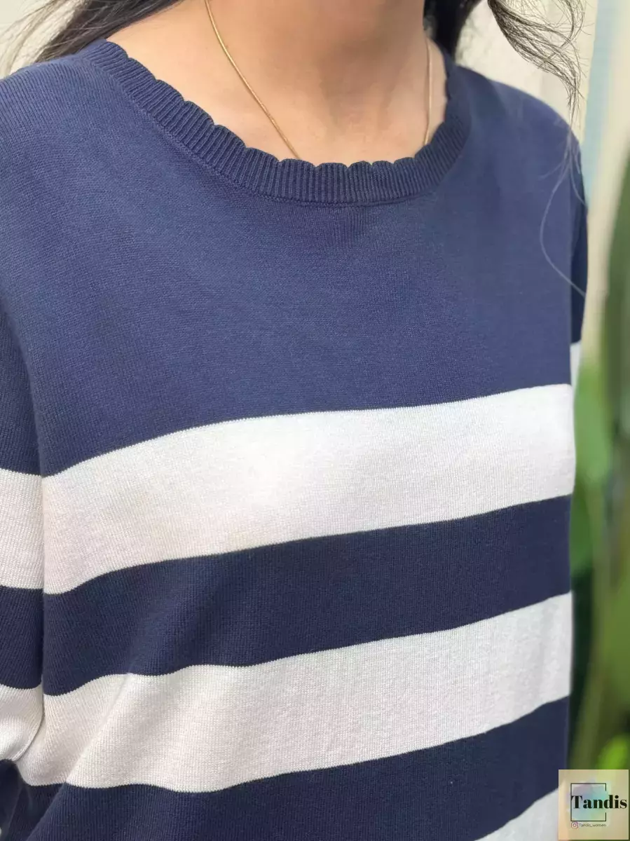 بافت راه راه سفید سرمه ای