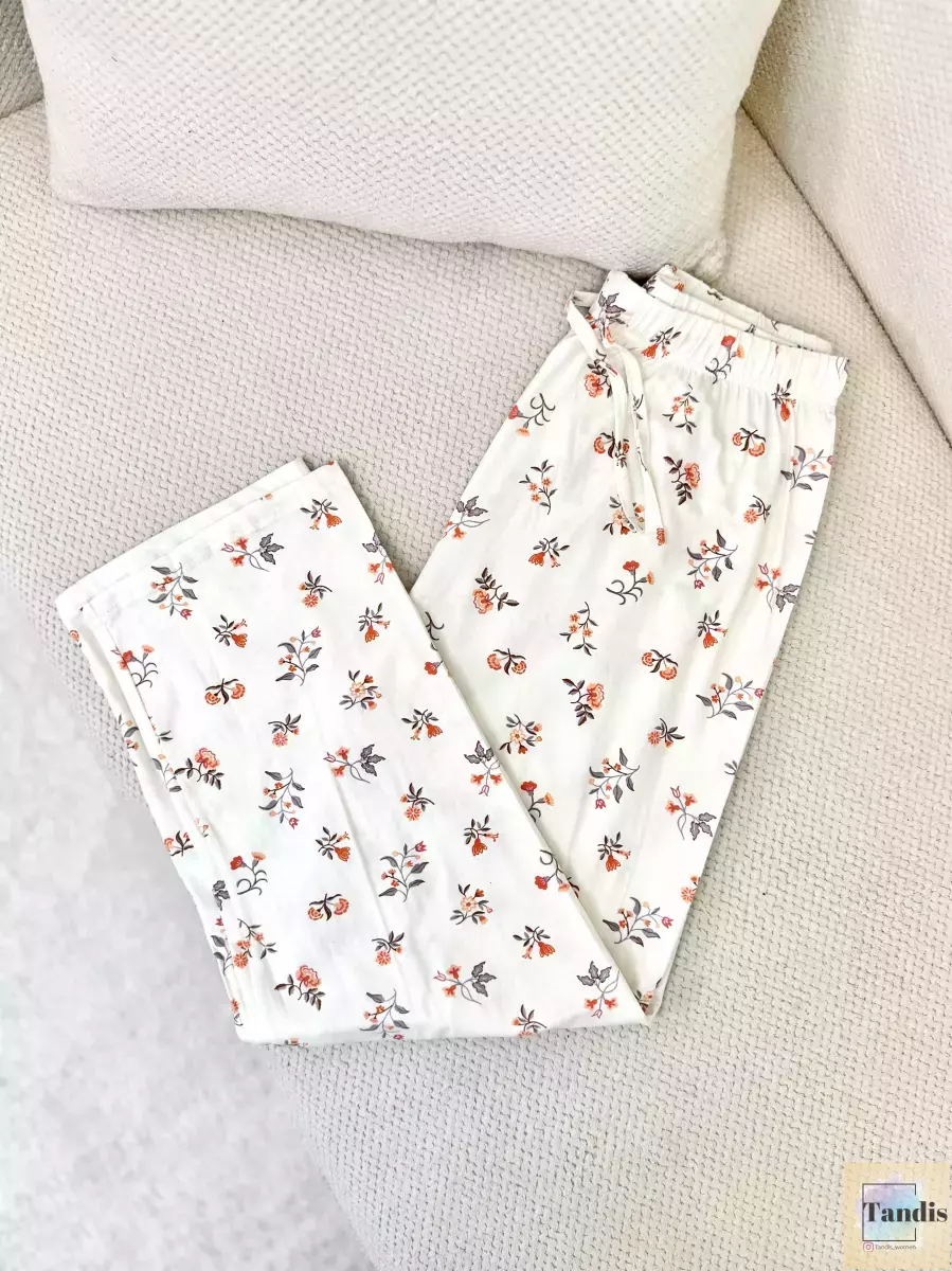 شلوار راحتی (سرخابی-سفید)