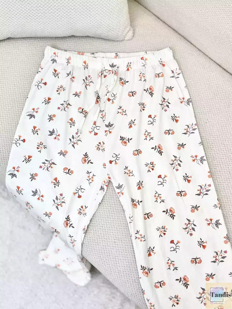 شلوار راحتی (سرخابی-سفید)