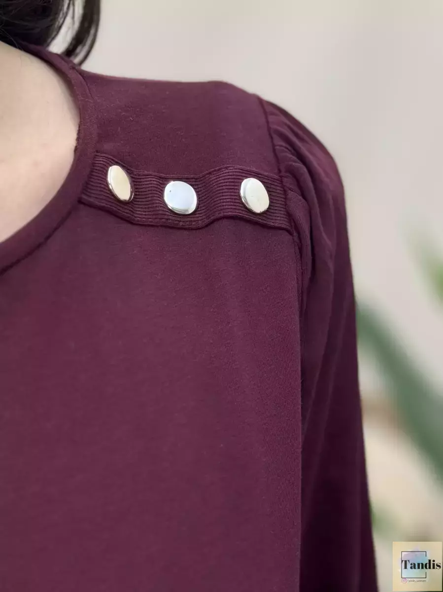 تیشرت آستین بلند سرشانه دکمه