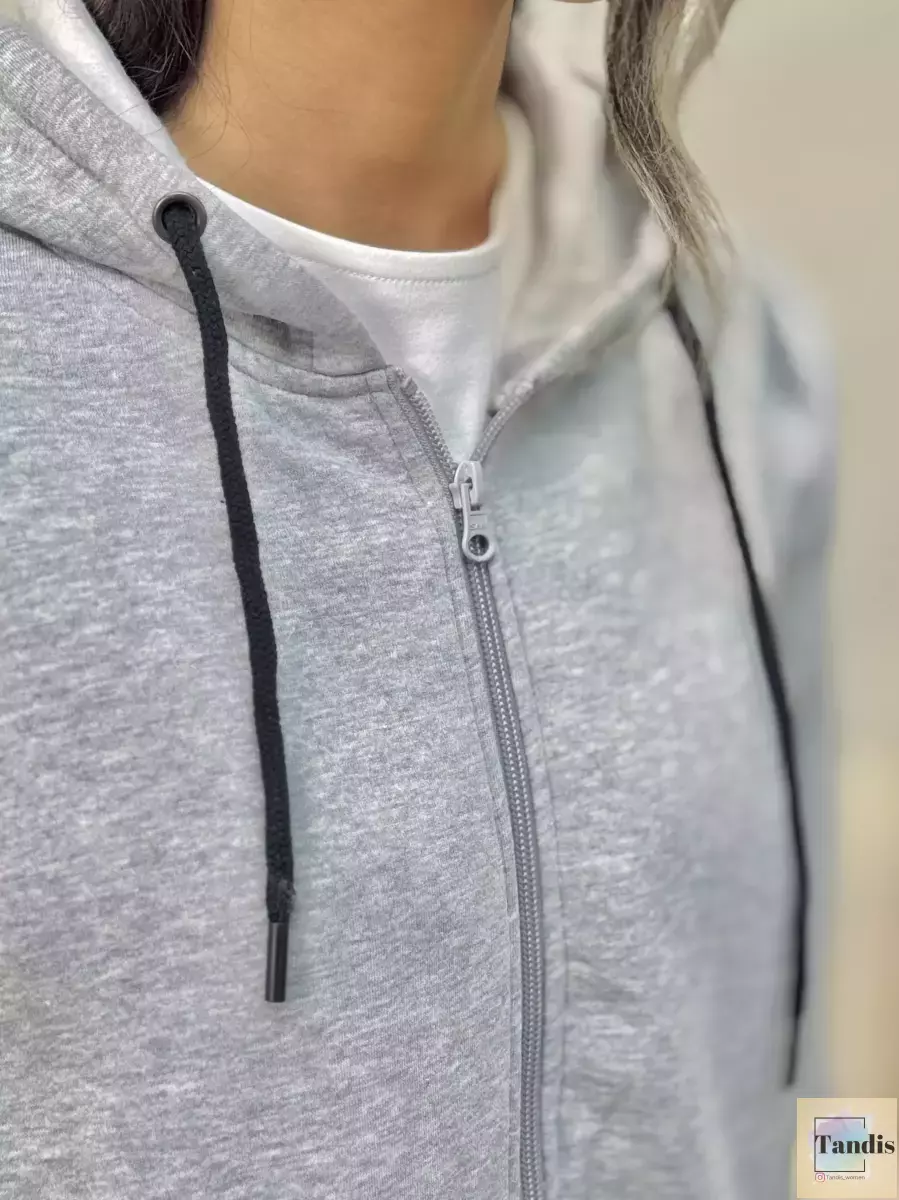 سویشرت طوسی کلاه دار