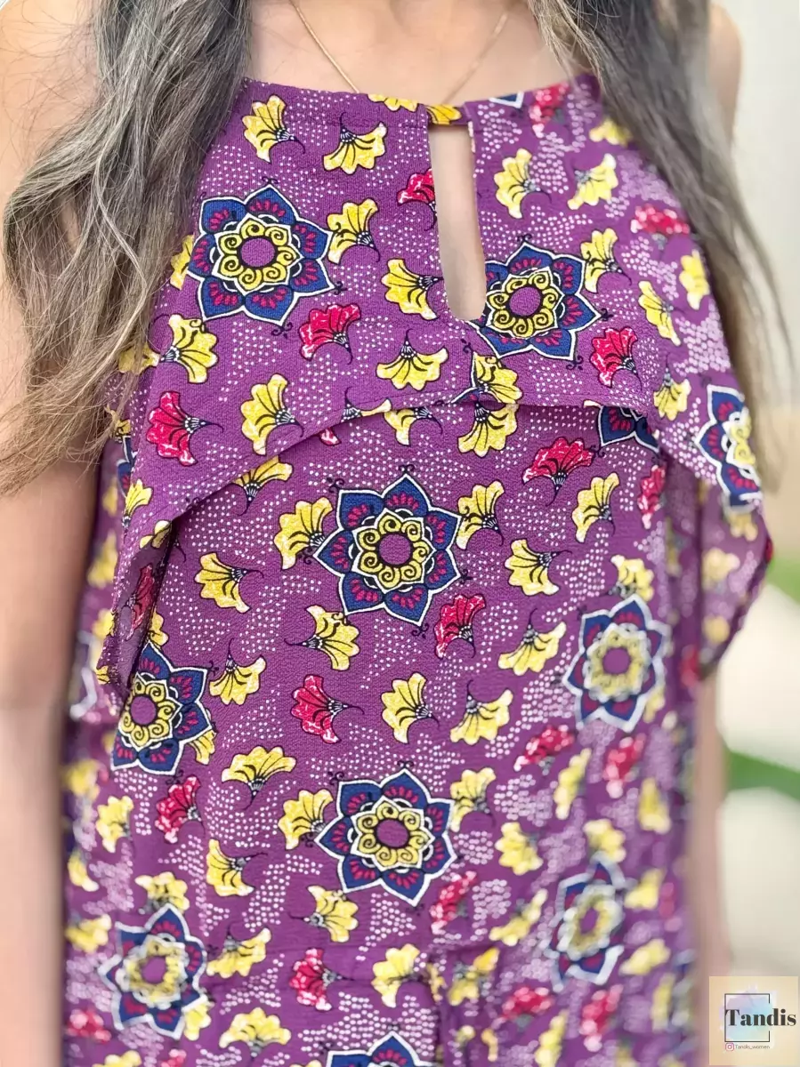 پیراهن بنفش گلدار