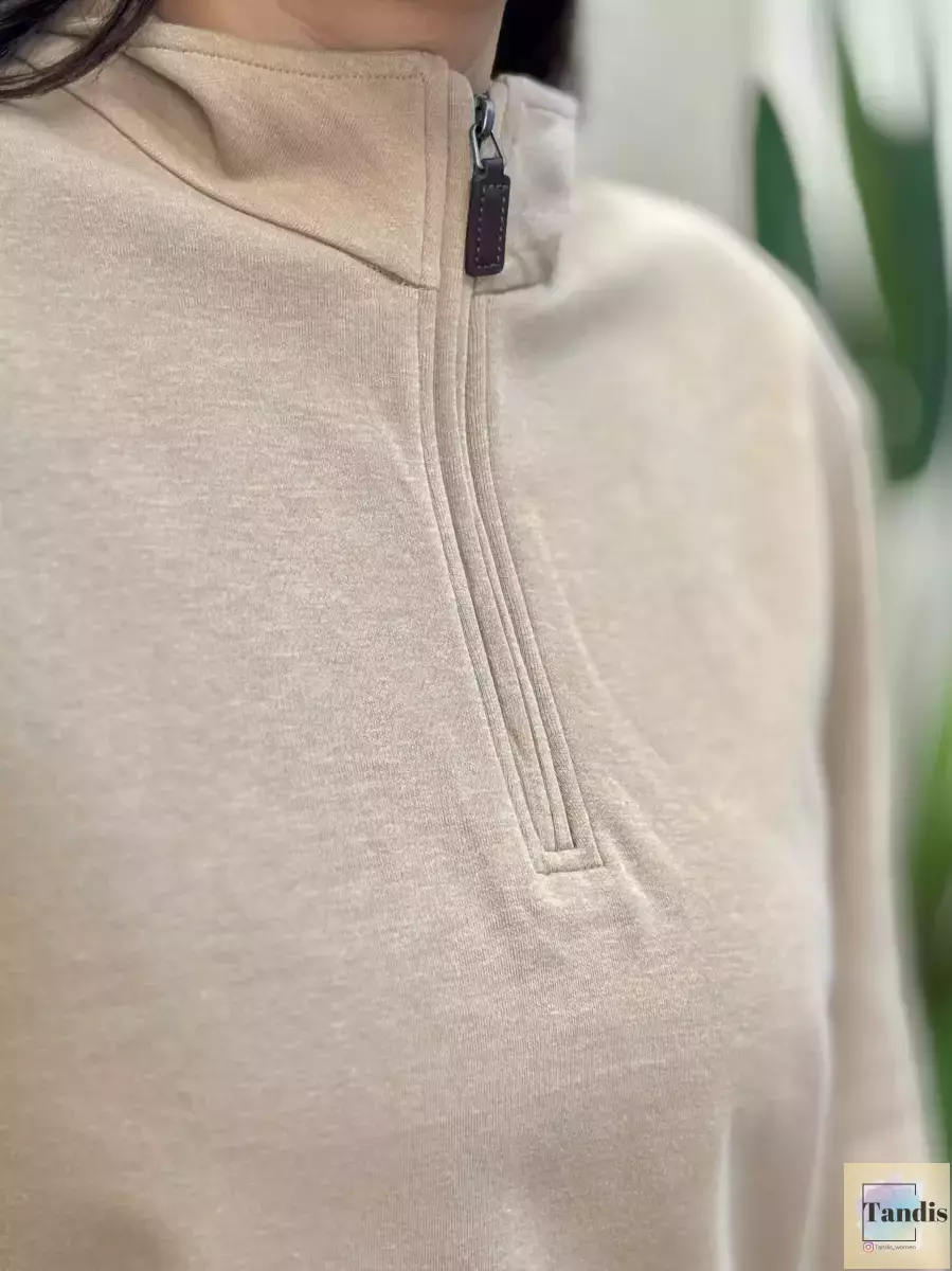 دورس نیم زیپ (کرم/سرمه ای)