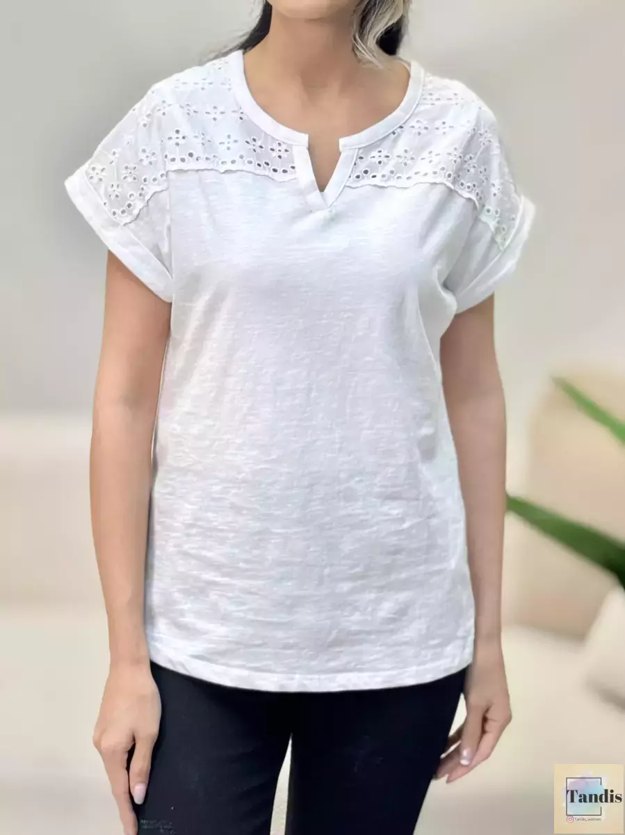 تیشرت یقه هفت خامه دوزی