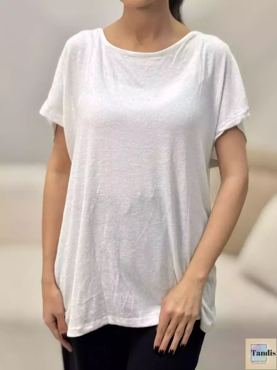 تیشرت پشت گیپور سرمه ای و سفید