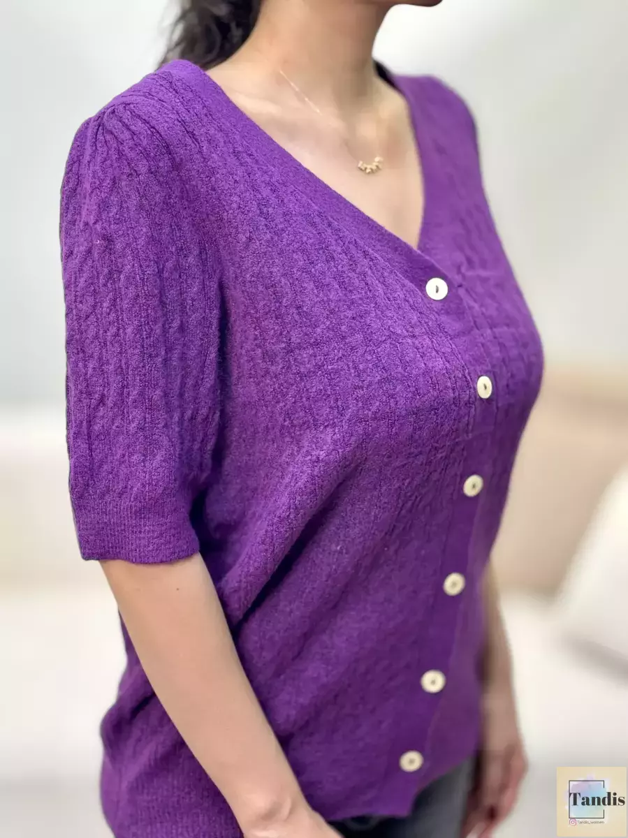 ژاکت دو رنگ بنفش و مشکی