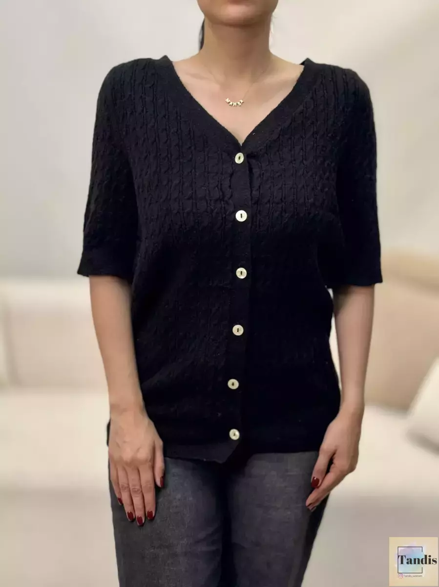 ژاکت دو رنگ بنفش و مشکی