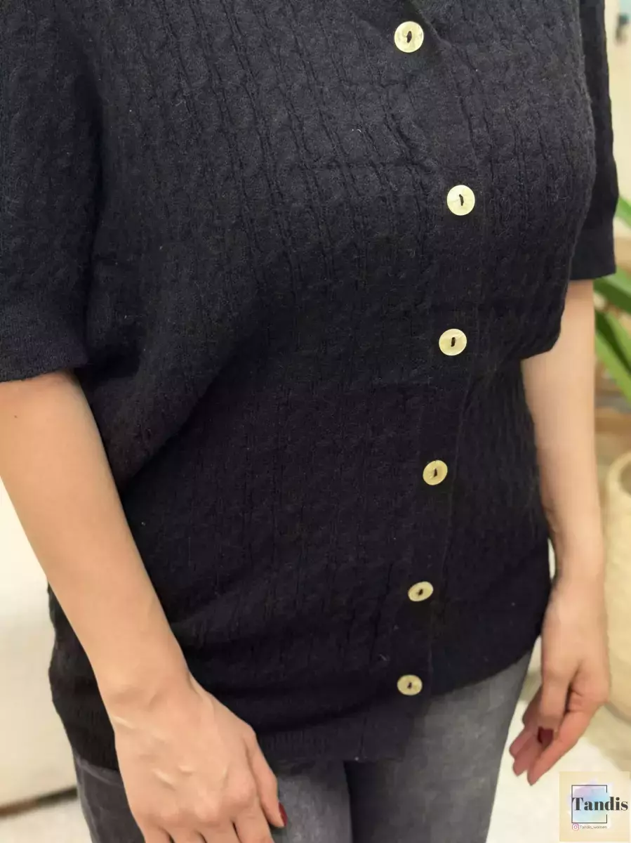 ژاکت دو رنگ بنفش و مشکی