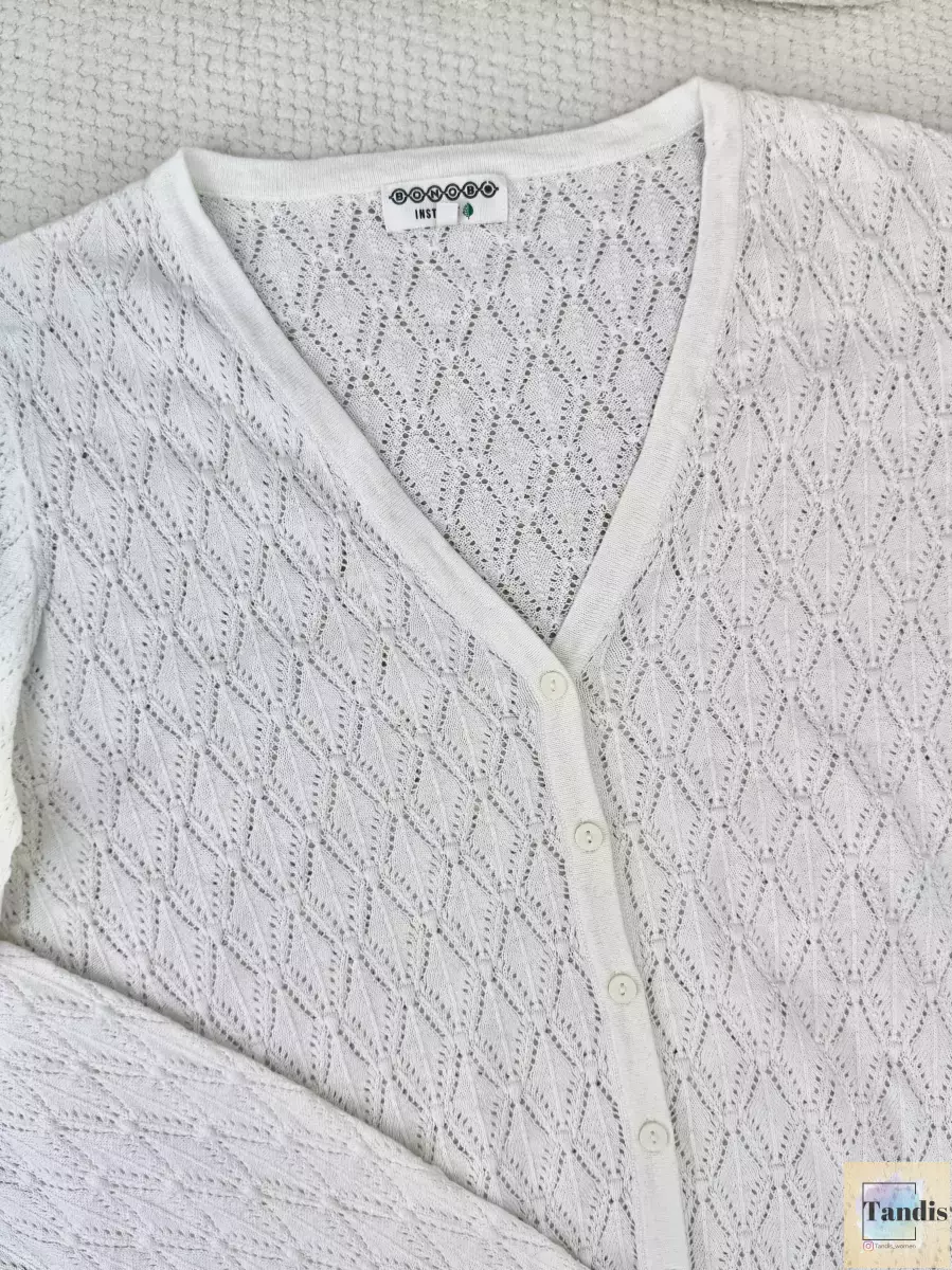 ژاکت بافت سرمه ای و سفید