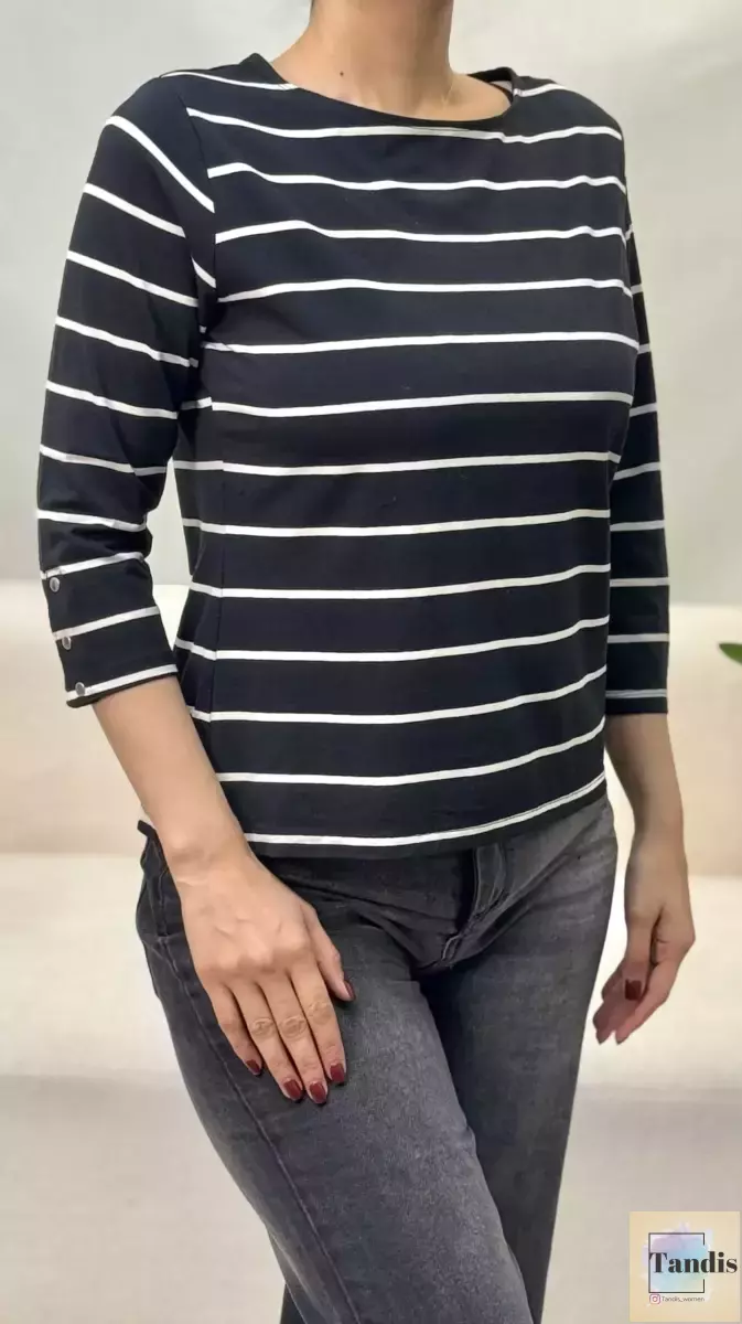 تیشرت آستین دکمهc&a(راه راه)