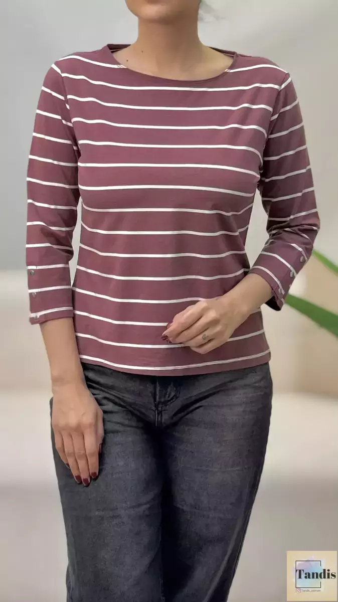 تیشرت آستین دکمهc&a(راه راه)