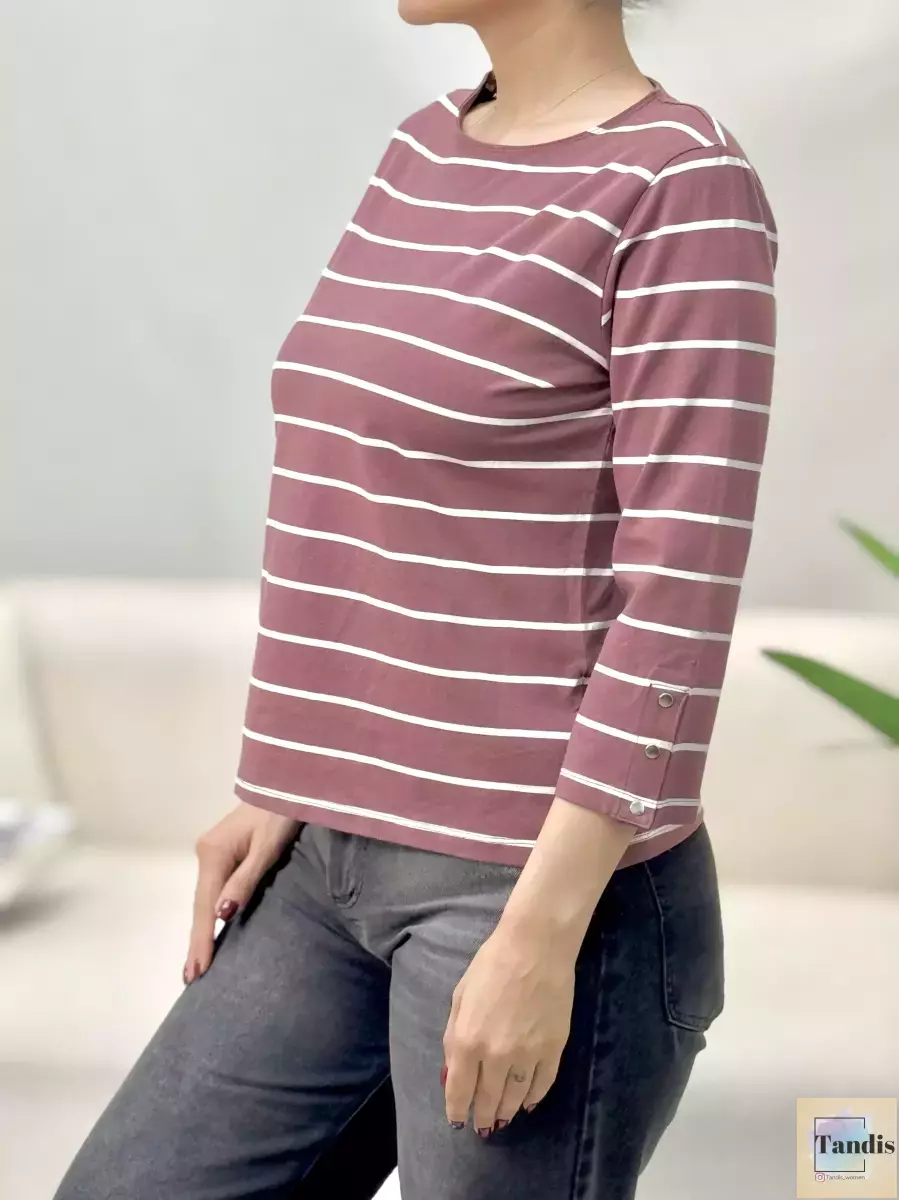 تیشرت آستین دکمهc&a(راه راه)