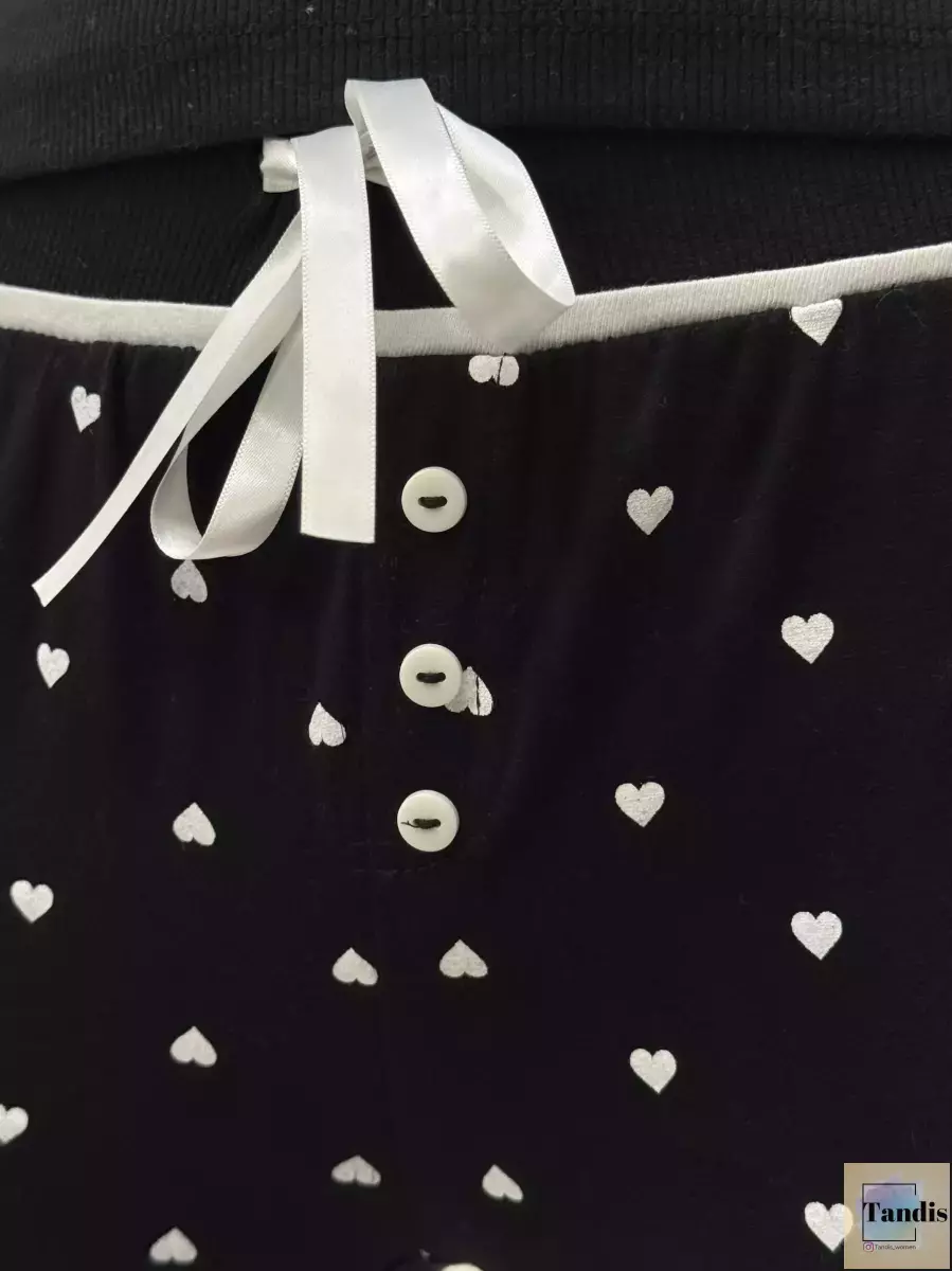 شلوارراحتی مشکی طرح قلب